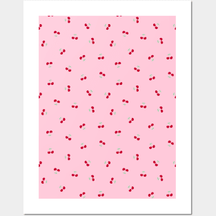 Cherry Pattern, Pink Posters and Art